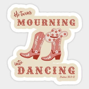 Christian Mourning Into Dancing Psalms 30 Monochrome Design Sticker